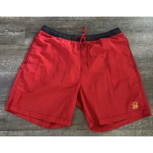 Vintage Chaps Ralph Lauren Swim Trunks Adult XL Blue Red Swimsuit Shorts Logo